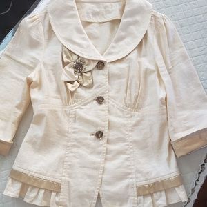 Ivory/gold button-up